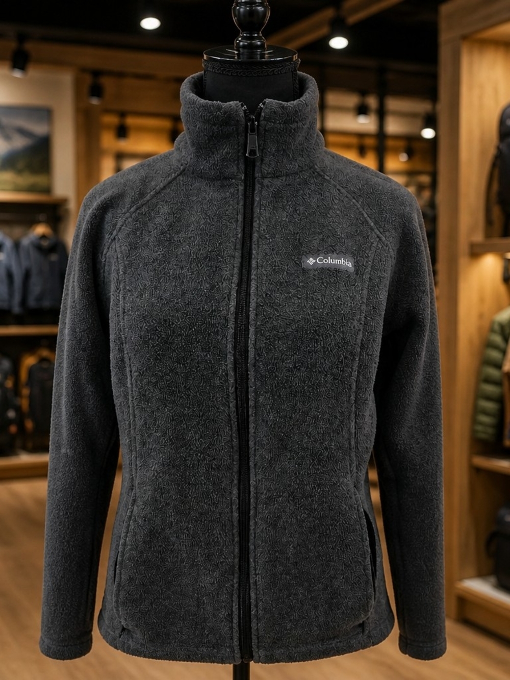 Columbia Women's Charcoal Gray Teddy Fleece Jacket